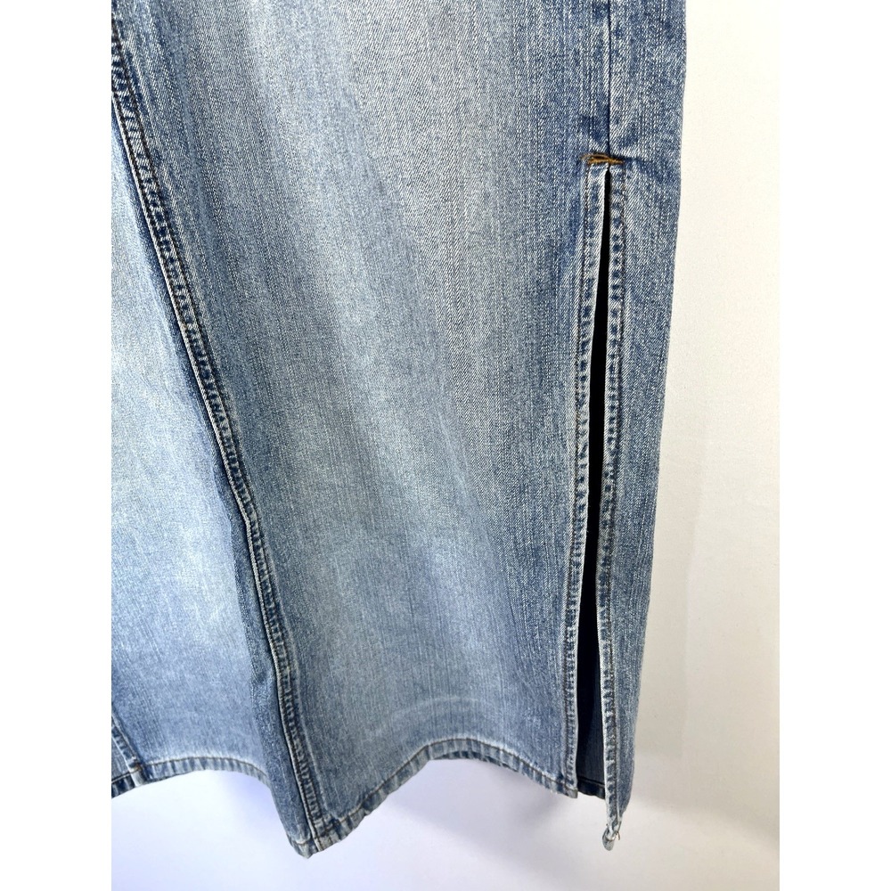 VTG Y2K Womens Paris Blues Denim Maxi Skirt Size 11 Blue Boho Cowgirl Festival - Picture 4 of 10